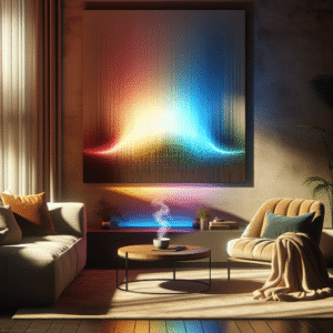 Chromatic Embrace: Mood-Reflective Wall Art