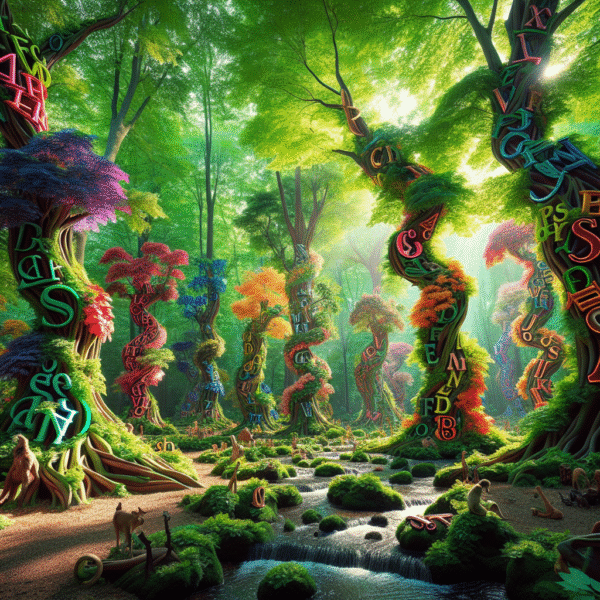 Whimsical Forest of Letters